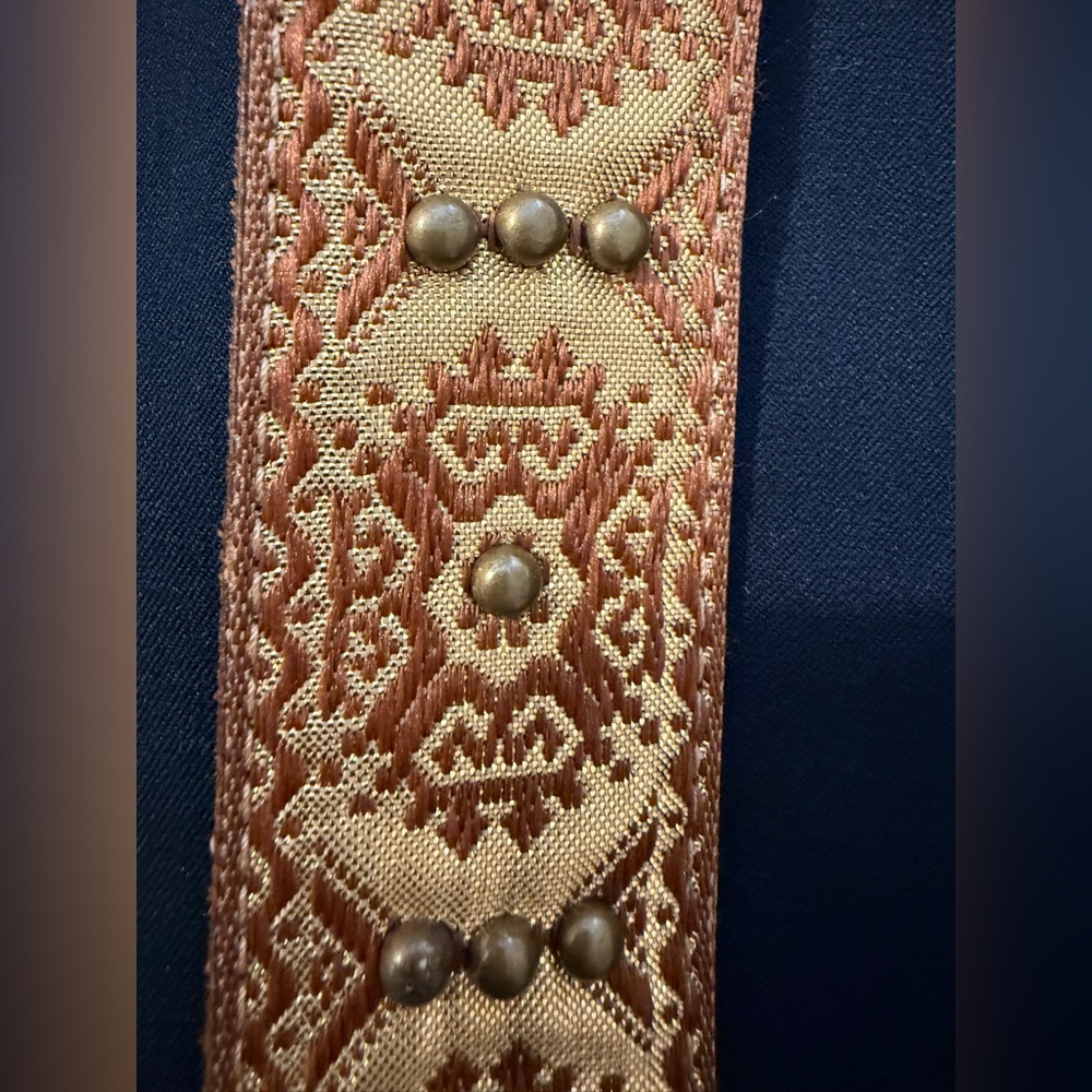 Vintage Cachè Leather Belt with Fabric Covering - Picture 8 of 10